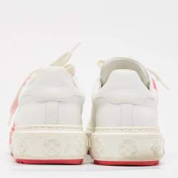 Louis Vuitton White Leather Time Out Lace Up Sneakers Size 38.5