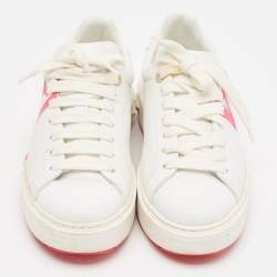 Louis Vuitton White Leather Time Out Lace Up Sneakers Size 38.5