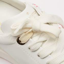 Louis Vuitton White Leather Time Out Lace Up Sneakers Size 38.5