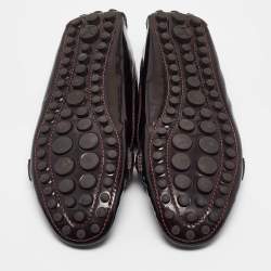مملوكة مسبقًا Louis Vuitton Burgundy Patent Leather Oxford Loafers Size 40