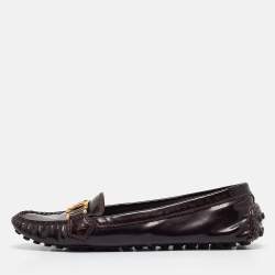 مملوكة مسبقًا Louis Vuitton Burgundy Patent Leather Oxford Loafers Size 40
