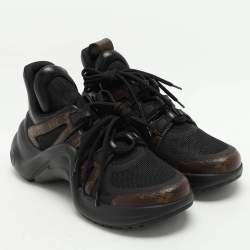 Louis Vuitton Brown/Black Monogram Canvas and Mesh Archlight Low Top Sneakers Size 38