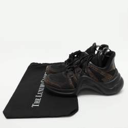 Louis Vuitton Brown/Black Monogram Canvas and Mesh Archlight Low Top Sneakers Size 38