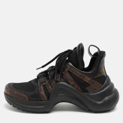 Louis Vuitton Brown/Black Monogram Canvas and Mesh Archlight Low Top Sneakers Size 38