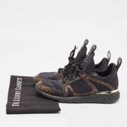 Louis Vuitton Brown/Black Monogram Canvas Neoprene Run Away Low Top Sneakers 37