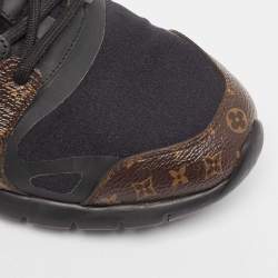 Louis Vuitton Brown/Black Monogram Canvas Neoprene Run Away Low Top Sneakers 37