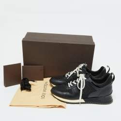 Louis Vuitton Black Leather and Mesh Run Away Sneakers Size 38.5