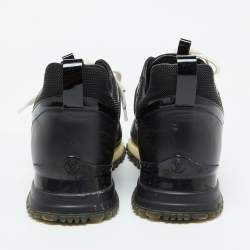 Louis Vuitton Black Leather and Mesh Run Away Sneakers Size 38.5