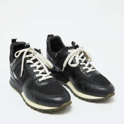 Louis Vuitton Black Leather and Mesh Run Away Sneakers Size 38.5