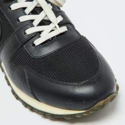 Louis Vuitton Black Leather and Mesh Run Away Sneakers Size 38.5