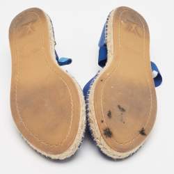 Louis Vuitton Blue Denim Espadrille Flats Size 38