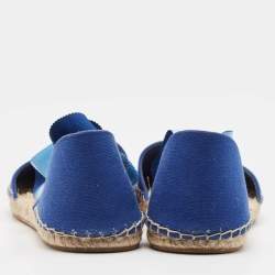 Louis Vuitton Blue Denim Espadrille Flats Size 38