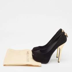 Louis Vuitton Black Suede Oh Really! Peep Toe Pumps Size 38