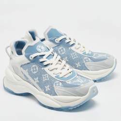 Louis Vuitton Blue Monogram Denim Run 55 Sneakers Size 41
