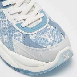Louis Vuitton Blue Monogram Denim Run 55 Sneakers Size 41