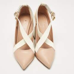 Louis Vuitton Beige/Cream Leather and Patent  Matchmake Pumps Size 36