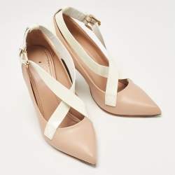 Louis Vuitton Beige/Cream Leather and Patent  Matchmake Pumps Size 36