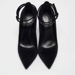 Louis Vuitton Black Velvet Pointed Toe Pumps Size 38