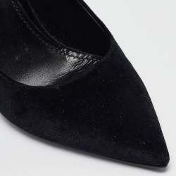 Louis Vuitton Black Velvet Pointed Toe Pumps Size 38