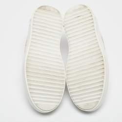 Louis Vuitton White/Gold Monogram Leather Time Out Sneakers Size 37.5