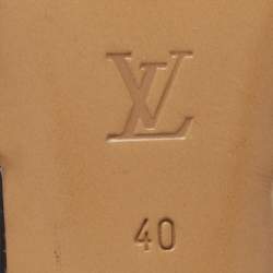 Louis Vuitton Brown Min Lin Canvas and Patent Leather Slide Sandals Size 40