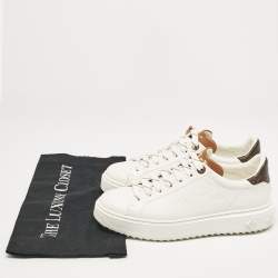 Louis Vuitton White/Brown Leather LV Charm Time Out Sneakers Size 38
