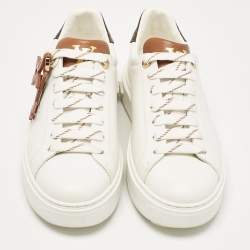 Louis Vuitton White/Brown Leather LV Charm Time Out Sneakers Size 38