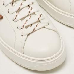 Louis Vuitton White/Brown Leather LV Charm Time Out Sneakers Size 38