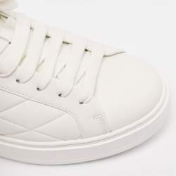 Louis Vuitton White/Peach Leather Time Out Sneakers Size 38