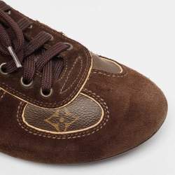 Louis Vuitton Brown Monogram Canvas and Suede Lace Up Sneakers Size 39
