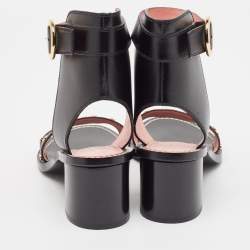 Pre Owned Louis Vuitton Black Canvas and Leather Passenger Ankle Strap Sandals 41