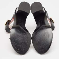 Pre Owned Louis Vuitton Black Canvas and Leather Passenger Ankle Strap Sandals 41