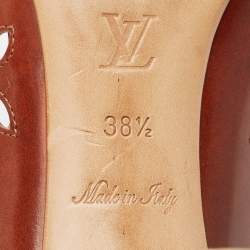 Louis Vuitton Brown Leather Cutout Peep Toe Pumps Size 38.5