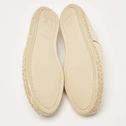 Louis Vuitton Beige Canvas Postcard Espadrille Flats Size 36.5