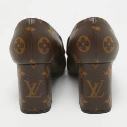 مملوكة مسبقًا Louis Vuitton Brown Canvas Madeleine Block Heel Pumps Size 36.5