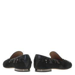 مملوكة مسبقًا Louis Vuitton Black Beaded Suede and Crocodile Cap Toe Smoking Slippers Size 38