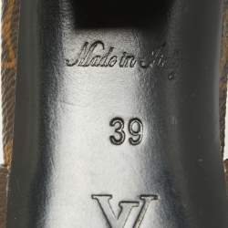 Pre Owned Louis Vuitton Brown Canvas Madeleine Block Heel Pumps Size 39