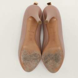 مملوكة مسبقًا Louis Vuitton Beige Leather Oh Really! Peep Toe Pumps 39.5