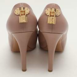 مملوكة مسبقًا Louis Vuitton Beige Leather Oh Really! Peep Toe Pumps 39.5