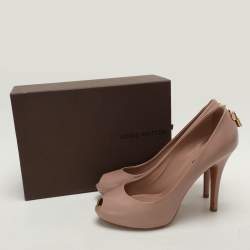 مملوكة مسبقًا Louis Vuitton Beige Leather Oh Really! Peep Toe Pumps 39.5