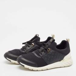 Louis Vuitton Black Mesh and Neoprene LV Trainer Lace Up Sneakers Size 40