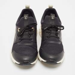 Louis Vuitton Black Mesh and Neoprene LV Trainer Lace Up Sneakers Size 40