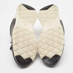 Louis Vuitton Black Mesh and Neoprene LV Trainer Lace Up Sneakers Size 40