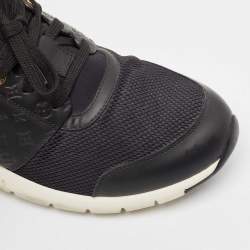 Louis Vuitton Black Mesh and Neoprene LV Trainer Lace Up Sneakers Size 40