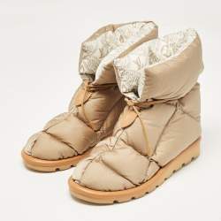Louis Vuitton Beige Nylon Pillow Confort Boots Size 39