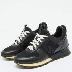 Louis Vuitton Black Leather and Mesh Run Away Sneakers Size 36.5