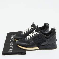 Louis Vuitton Black Leather and Mesh Run Away Sneakers Size 36.5