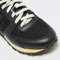 Louis Vuitton Black Leather and Mesh Run Away Sneakers Size 36.5