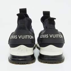 Louis Vuitton Black Neoprene and Leather Run Away Slip On Sneakers Size 38