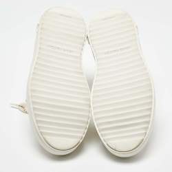 Louis Vuitton White Leather and Monogram PVC Time Out Sneakers Size 36